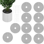 Planter Guard Set ‑ 10 Pieces Cuttable Pot Cover, Includes 10 Stakes Round Grid for Indoor Gardening Moss Protection, Kitten Dog Squirrel Animal Barrier Safety Mesh Garden Accessorie