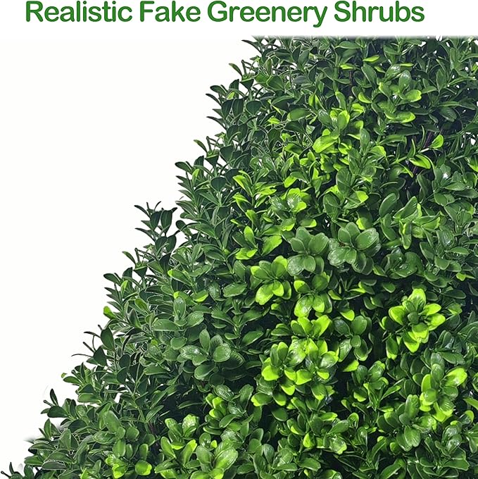 Set of 2 Artificial Potted Plants Boxwood Trees Outdoor Indoor Artificial Topiary Tree with Planter,2.3FT Potted Faux Bushes Evergreen Fake Trees Outside Realistic for Porch Offices Balcony Garden