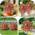 Alupssuc 2Pcs 20" Artificial Topiary Ball Flowers for Outdoors Planters, Spring Decoration with Spike, UV Resistant Faux Summer Plants, Fake Bushes Indoor Decor, Mix 4 Colors for Garden, Porch & Patio