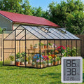 8x14 FT Greenhouses for Outdoors, Polycarbonate Greenhouse, Easy Assembly Aluminum Green Houses for Outside Heavy Duty, Snow-Resistant Walk in Winter Greenhouse for Garden Backyard