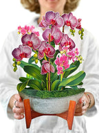 Freshcut Paper Pop Up Cards, Orchid Oasis, 12 Inch Life Sized Forever Flower Bouquet 3D Popup Greeting Card, Anniversary Card, Mother's Day, Blank Notecard & Envelope
