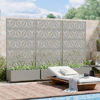 Casaphoria Metal Raised Garden Bed with Trellis and Wheels, 72"x35"x16" Planter Box for Climbing Plants, Vegetables & Vines, Features Drainage Holes and Privacy Screen, Grey-Star