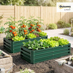 Outsunny Galvanized Raised Garden Bed, 4' x 2' x 1' Metal Planter Box, for Growing Vegetables, Flowers, Herbs, Succulents, Green