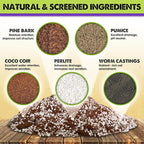 DUSPRO Recycle Tropical Potting Mix Pre-Mixed 5in1 with Pine Bark, Coco Coir, Perlite, Worm Casting & Pumice Ideal Aroid Mix Soil for Monstera, Pothos, Philodendron, Other Indoor HousePlants 16QRT