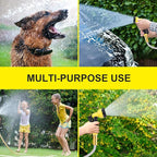 FOXEASE Metal Garden Hose 100FT - Stainless Steel Heavy Duty Water Hose with Solid Metal Nozzle & 8 Function Sprayer, Portable & Lightweight Kink Free Yard Hose, Outdoor Hose