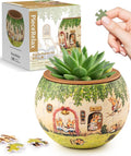 PieceRelax 3D Puzzle Planter - SMART - Happy Reading - Danish Folklore Style, for Mom, Home Decor Flower Pots for Indoor Cactus, Succulents Pots [K1102]