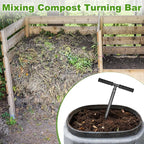 M METERXITY Compost Turning Tool 33.4 Inch Compost Stirring Tool Manual Lawn Aerators Mixing Tool for Gardening Bed/Plant Box/Outdoor Tumbler Bins Bags [Black]
