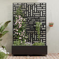 Casaphoria Metal Raised Garden Bed with Trellis and Wheels, 72"x47"x16" Planter Box for Climbing Plants, Vegetables & Vines, Features Drainage Holes and Privacy Screen, Black(Helen&Gerald)