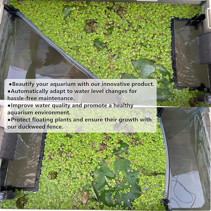 HOZOE Floating Plant Fence for Aquarium, Separates Floating Plants, Automatically Adjusts Height with Water Level, Suitable for All Floating Plants and Most Aquariums.