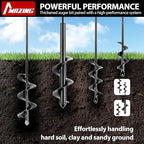 MAZING Auger Drill Bit for Planting, 4Pcs Garden Ground Earth Spiral Drill Bits, Heavy Duty Bulb Planter Tool for Post Hole Digger Plant Flower Bedding Digging, Fit for 3/8" Hex Drive Drill