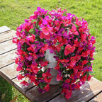Faux Bougainvillea Artificial Flowers Plants for Outdoors Outside Decoration, 2pcs Fake Flowers Silk Long Trailing Vines UV Resistant Realistic for Front Door Porch Planter Urn Patio Balcony Yard, Mix