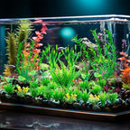 Ameliade Aquarium Artificial Green Plastic Plants Decorations 26 PCS Large Fish Tank Accessories Goldfish Betta Tank Decor