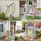 5.25FT Garden Trellis for Climbing Plants Outdoor,White Iron Pipe Support Fence,Metal Wall Lattice Climbing Frame for Potted Plants Indoor for Ivy Vines Vegetable Flower, Patio, Lawn, Yard, Backyard
