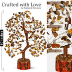 YATSKIA Tiger Eye Crystal Tree of Life, Healing Crystals Decor, Meditation Decor, Chakra Gifts, Crystal Gifts for Women