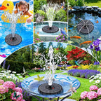 SZMP Solar Fountain, Works in Cloudy with 2000mAh Battery Backup, Glass Solar Powered Bird Bath Fountain with Smart Status Indicators, 3.5W, 8 Nozzles, for Garden, Outdoor (Black)