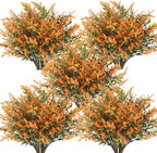 RECUTMS Fall Decoration for Home, Artificial Plants Spring Artificial Fall Flowers for Outdoors UV Resistant Artificial Plants Outdoor Artificial Flowers for Outdoors in Pots(Salmon)