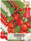 Seed Needs Tiny Tim Tomato Seeds for Planting Dwarf Cherry Tomatoes - Non-GMO Heirloom & Untreated Veggie Seed to Plant a Home Grown Outdoor Vegetable Garden (5 Packs)