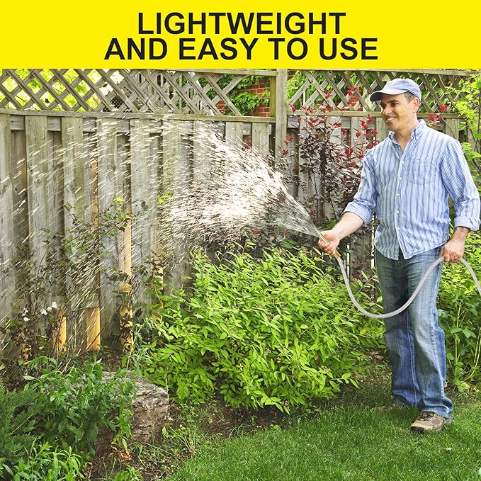FOXEASE Metal Garden Hose 10FT - Short Hose Stainless Steel Heavy Duty Water Hose with Solid Adjustable Nozzle Portable & Lightweight Kink Free Yard Hose