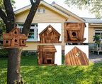 COLEBA Bird Houses for Outside, Outdoor 4 Hole Bird House Room for 4 Bird Families Bluebird Finch Cardinals Hanging Birdhouse for Garden