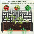 Casaphoria Metal Raised Garden Bed with Trellis and Wheels, 72"x47" Planter Box for Climbing Plants, Vines & Vegetables, Features Drainage Holes, Helen &Spring