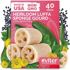 KVITER 40 Luffa Seeds (Luffa Aegyptiaca) – Loofa, Loofah Sponge Gourd Heirloom Seeds, Ideal Non GMO & Organic Natural Sponge – Loofah Seed for Planting from USA to Grow in Your Home Vegetable Garden