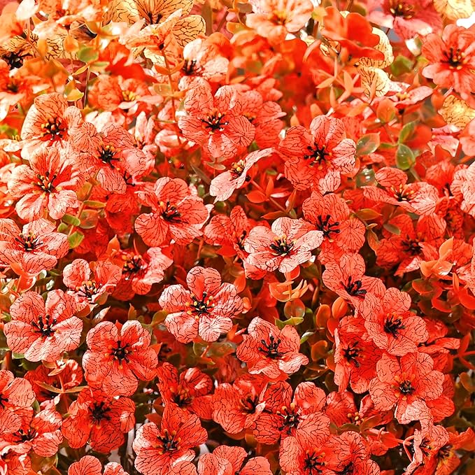 Waipfaru Artificial Fake Flowers Plants for Outdoor Decor, 12 Bundles Faux Plants Outdoor, UV Resistant Artificial Outdoor Plants, Silk Artificial Flowers for Outside Home Planter Porch Patio Decor