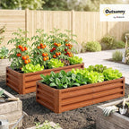 Outsunny Galvanized Raised Garden Bed, 4' x 2' x 1' Metal Planter Box, for Growing Vegetables, Flowers, Herbs, Succulents, Brown