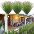 100Pcs Artificial Grass Plants Outdoor Faux Shrubs Wheat Grass Green Onion Grass Artificial Greenery Tall Stems for Indoor Outdoor Office Home Decor（Green Red Tail）
