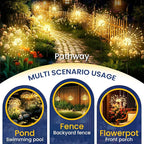 GIGALUMI Garden Decor Outdoor Lights 120LED 8Pack, Solar Garden Lights for Christmas Outside Fairy Firework Decorative,Solar Powered for Yard Pathway Flowerbed Planter Balcony Patio Decor (Warm White