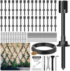 30-Set Black 5/64" (2mm) Wire Trellis for Climbing Plants Outdoor with 150ft Vinyl Coated Cable, T316 Stainless Steel Wall Wire Trellis Kit