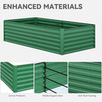 YITAHOME 8x4x2ft Large Raised Garden Bed Kit, Galvanized Metal Planter Box with Gloves, Ground Nails, Support Rod & Safety Rubber, Outdoor Above Ground Planters for Plants Vegetables Flowers, Green