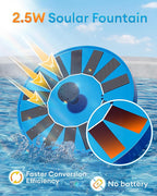 2.5W Solar Bird Bath Fountains – Upgraded Solar Pond Fountain with 6 Nozzles,Solar Fountain for Bird Bath, Pond, Garden Decor (Blue)
