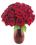 KaBloom PRIME NEXT DAY DELIVERY - Mother’s Day Collection - Queen of Hearts Red Roses (Two Dozen) With Vase.Gift for Birthday, Anniversary, Get Well, Easter, Valentine, Mother’s Day Fresh Flowers