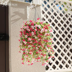 Artificial Hanging Flowers for Outdoors Spring Summer Decoration, 8PCS UV Resistant Silk Fake Hanging Plants for Patio Porch Front Yard Window Garden Indoor Decor(Hot Pink&Light Pink,8PCS)