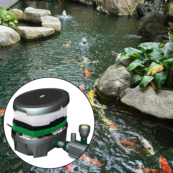10 Pcs Pond Filter Maintenance Kit, Pond Filtration Replacement Pads, Filter Foam Pad Media Set for Model 5 in 1 300 Gal and 6 in 1 900 Gal Water Pump Improving Outdoor Water Quality