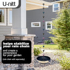 U-nitt 12" Spill Bowl Downspout Catch Basin for Rain Chain Anchoring & Stake | Rainwater Collection for Roof |Gutter Catch Basin | Good for Water Fountain & Birdbath | Black | Handles Heavy Rain