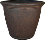 Sunnydaze 24-Inch Anjelica Large Plastic Pot for Plants - Outdoor Double-Walled Large Plastic Planter with Drillable Drainage Holes- Rust
