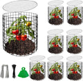 Adnee 8 Pack Wire Plant Protector with Cover-12" x 11" Detachable Plant Protector Metal Plant Cages-Garden Plant Cages for Flower Vegetable to Keep Animals Out