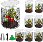 Adnee 8 Pack Wire Plant Protector with Cover-12" x 11" Detachable Plant Protector Metal Plant Cages-Garden Plant Cages for Flower Vegetable to Keep Animals Out