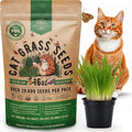 Organo Republic Cat Grass Seeds Mix - 20,800 Non-GMO Heirloom Seeds for Cats & Pets, 16 oz Pack for Growing Fresh Barley, Oat, Rye & Wheat Grass Seeds for Planting, Indoor Plants, Hairball Remedy