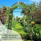 AGTEK 87in Garden Arch Trellis for Climbing Plants, Garden Arches Support Structure, Tall Metal Garden Tunnel Trellises Archway for Climbing Vine, Vegetable, Fruit, Flower, Squash Arbors