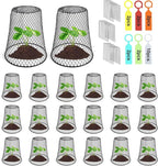 20 Pcs 6.8"×7.4" (Multiple Sizes/Quantities Available) Seedling Plant Protectors from Animals, Chicken Wire Plant Cage Garden Cloche to Protect Plants Vegetables from Rabbits Squirrels Chicken ﻿