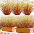 14 Bundles Artificial Fall Plants Outdoor Fake Shrubs Autumn Wheat Grass 20 Inch Fall Greenery Stems Tall Onion Grass UV Resistant Faux Bushes Plant for Garden Farmhouse Thanksgiving Fall Decor