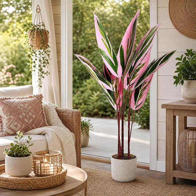 Garvee Artificial Plant Potted, Evergreen Fake Tree Faux Floor Plant with Realistic Leaves, Decorative Faux Floor Plant for Home Office Living Room, Ideal Gift for Families