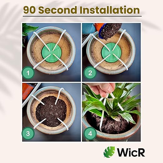 Self-Watering Planter Insert for Houseplants, Flower Pots and Hanging Baskets – Bottom Watering Reservoir with Wicking System – Prevents Over & Under Watering and Root Rot – Indoor/Outdoor – USA Made