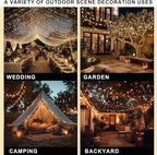 Dazzle Bright Christmas String Lights, 600 LED 196 FT Waterproof Green Wire String Lights with 8 Lighting Modes Timer, Christmas Decorations Outdoor for Party Yard Garden Xmas Tree Decor, Warm White