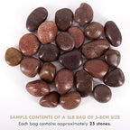 5 lbs Approx. 25 River Rocks Pebbles for Plants Natural Decorative Polished Stones for Planters Succulent Rocks Aquarium Gravel (2-3 Inches)