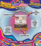 | The Magical 5lb All-in-One Mushroom Grow Bag | Mushroom Grow Kit | Harvest Your own Happiness | Discover The Magic of Growing Mushrooms - 5lb Grow Bag Mushroom Starter Kit