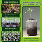Gro-Med Organic Coco Coir Seed Starter Pellets NPK Enriched 50 Pcs, 35mm Perfect to Grow Herbs, Vegetables, Flowers,Fruits Seedlings, Compressed Coconut Coir Soil Plugs - Easy to Transplant in Pot