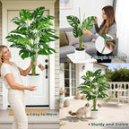 Der Rose 44" Tall Fake Monstera Tree Artificial Faux Plant for Home Living Room Porch Balcony Indoor Outdoor Decor